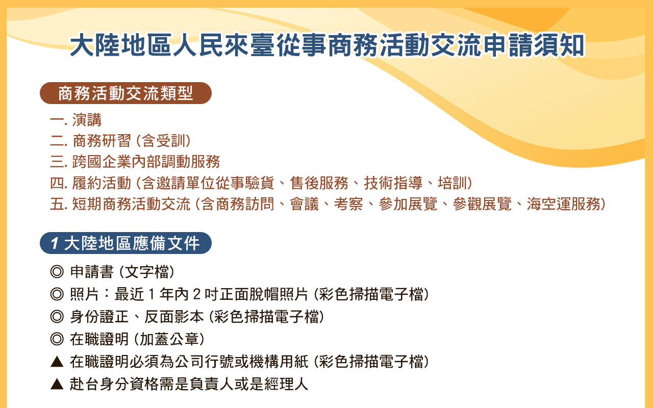 商務來台申請須知